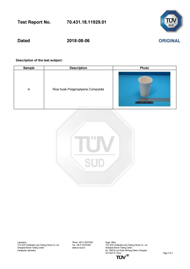 Wheat Material-Daily Plasticware Certificate (3)