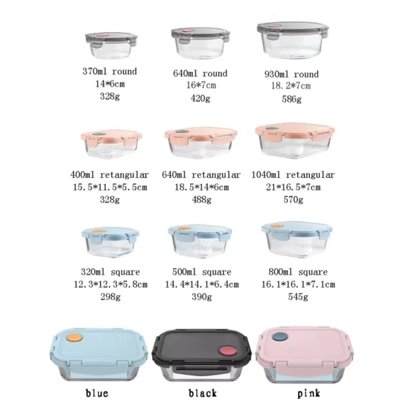 Wholesale Glass Food Storage Containers Sizes