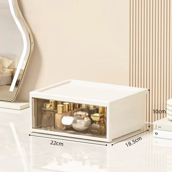 brown Makeup Storage Containers with Drawer