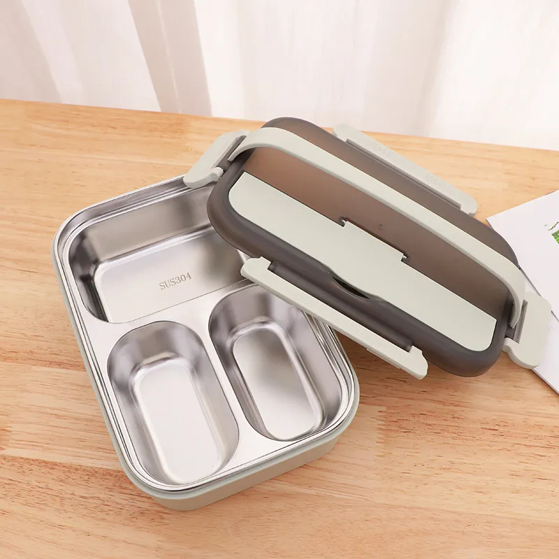 3 compartments Bulk Green Lunch Boxes for Kids (3)