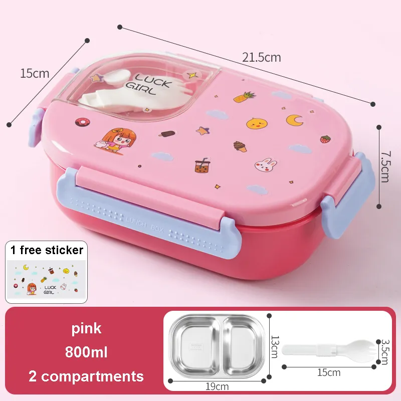 800ml Pink Decal Kids Lunch Boxes Wholessale Supplier (1)