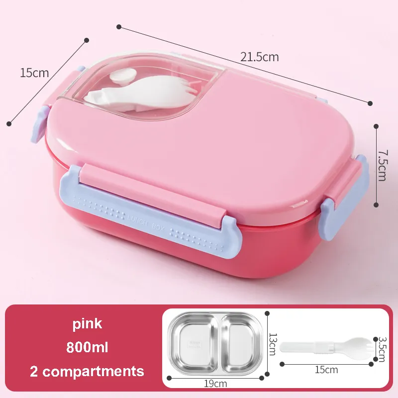 800ml Pink Kids Lunch Boxes Wholessale Supplier (2)