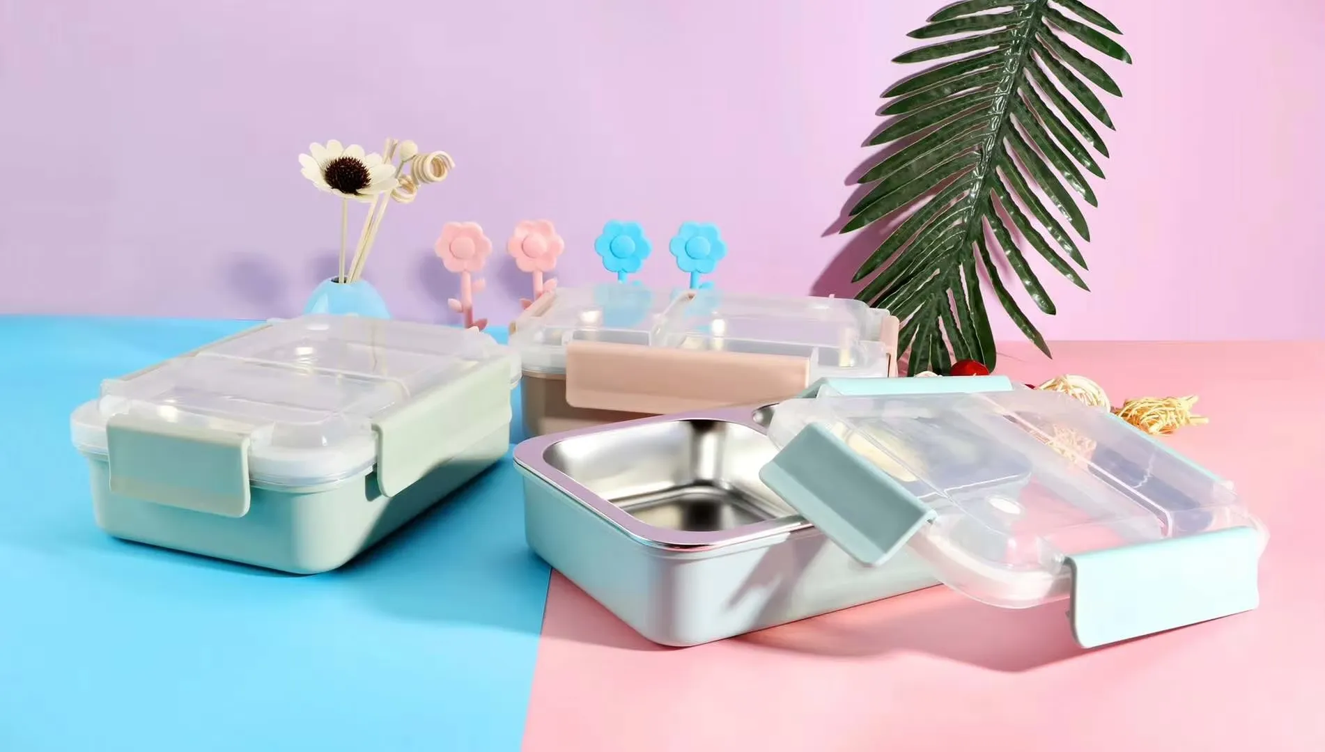 Bulk 2 Compartments Lunch Box - xinghui plastic manufacturer